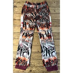 A Diamond In The Snow Women’s Colorful Multi Animal Print Snow Pants Size 4